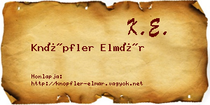 Knöpfler Elmár névjegykártya